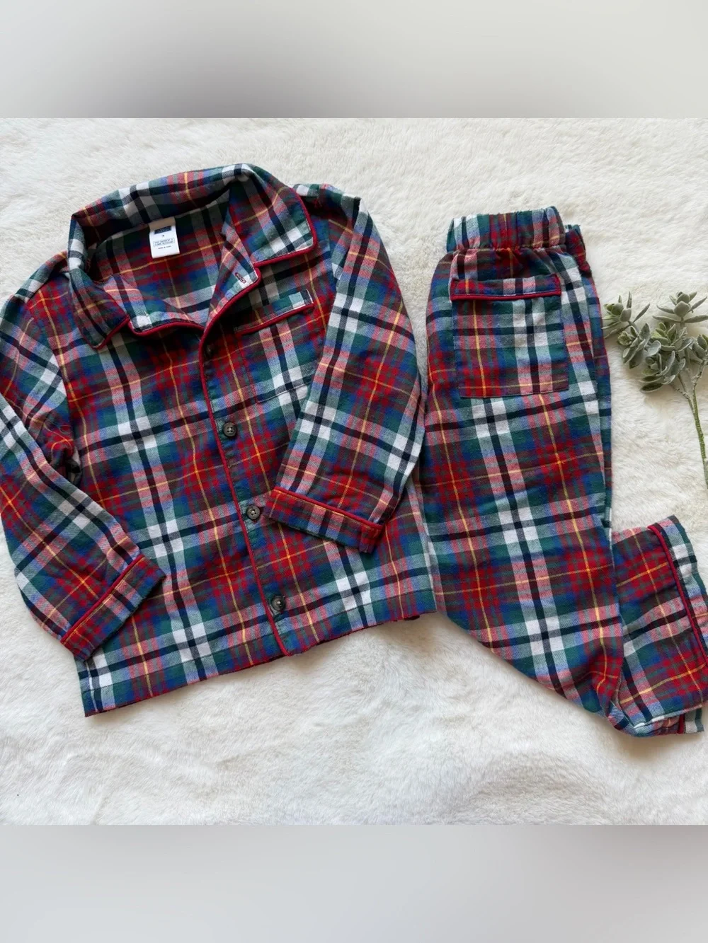 Janie & Jack | EUC - Tartan Holiday Flannel PJ Set | Size 3